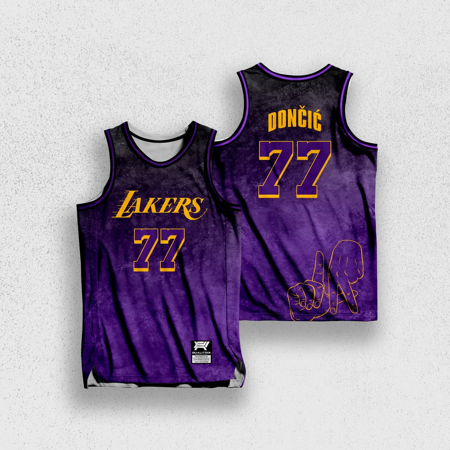 LAKERS ACID WASHED MESH JERSEY